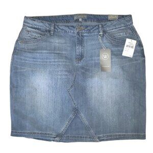 Wit & Wisdom Jean Skirt NWT Plus 14W 14 1X Denim Mini Stretch NEW
